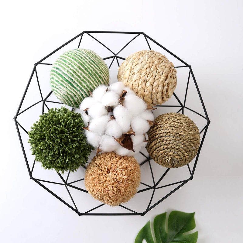 CIR OASES 6pcs 3.5inch Woven Wicker Rattan Balls Decorative Ball Twig Orbs Green Orbs Vase Bowl Filler for Tabletop Decor - Image 5